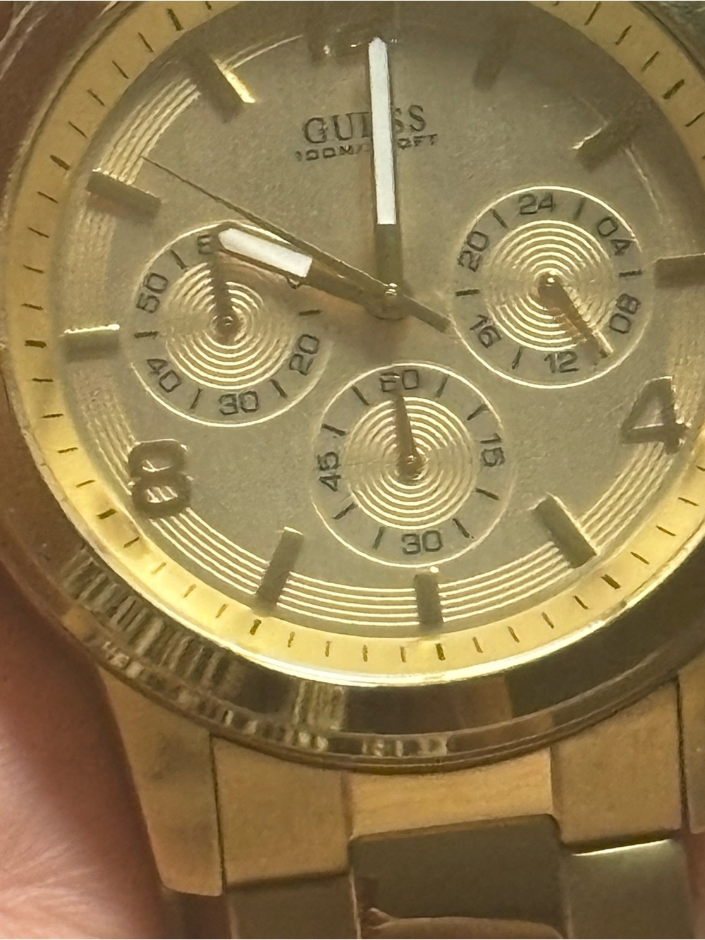 GUESS Men’s Gold-Tone Multi-Function Bracelet Watch